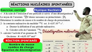 Réaction nucléaire spontanée exocorrigéUraniumProtactinium [upl. by Lacy]