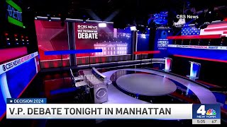 Vice presidential debate tonight in Manhattan  NBC New York [upl. by Wynny623]