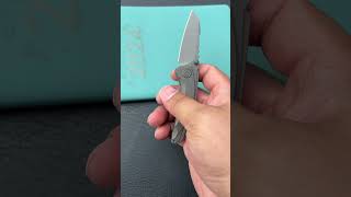 KB Knives KB390B Steeltle Folding Knife Darkblast Titanium Handle 236quot Acid Etchand Stonewash M390 [upl. by Nuy]