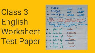 class 3 English worksheetEnglish grammar worksheet for class 3englishworksheet [upl. by Auehsoj712]