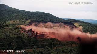 Brazil 2019  The exact moment a dam burst in Brumadinho Brazil on 25 January 2019 [upl. by Fricke]