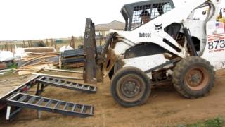 Dodge Ram 1500 Hemi Trying to push trailer and bobcat up hill part 3 [upl. by Adlei]