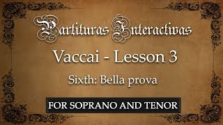 Vaccai FOR SOPRANO AND TENOR Lesson 3  Sixths Bella prova  Key BFlat Major [upl. by Nadabb214]