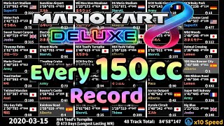 Every 150cc World Record in Mario Kart 8 Deluxe [upl. by Whittemore]