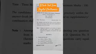 Digital Electronics 👍 BtechBCA 3rd Sem Examination engineering viral previousyearquestions [upl. by Nsaj]