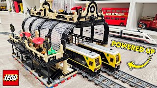 LEGO Studgate Train Station Review with Powered Up Trains [upl. by Arihppas]