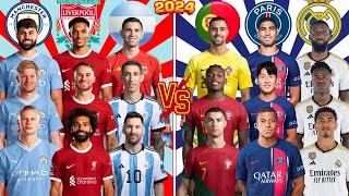 Man City Liverpool Argentina 🆚 Portugal PSG Madrid Ronaldo Messi Salah Bellingham Mbappe Haaland💪⚽ [upl. by Salter]