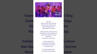 Golden sparrow song lyrics neek dhanush priyankamohan musicshorts [upl. by Cleary]