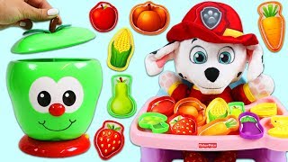 PAW PATROL Baby Marshall Learns Colors Fruits amp Vegetable Names with Talking Fruit Jar [upl. by Arim]