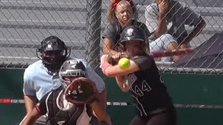 Firecracker Hit by Pitch vs Fury  PGF Travel Softball Showcase Tournament Hemet CA Emily Burrow [upl. by Vinny647]