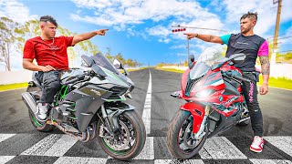 A DISPUTA DO SECULO BMW S1000RR VS MINHA KAWASAKI H2 [upl. by Merle866]