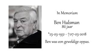 Ben Hulsman 86 overleden [upl. by Beitris69]