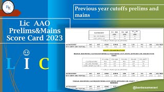 Lic AAO Prelims and Mains Previous Year Cutoff 2023✍️My Score card 2023😥😞Missed by Sectional Cutoff [upl. by Ilyk]