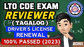 LTO CDE EXAM REVIEWER TAGALOG  Renewal Drivers License 2023 [upl. by Edrahc]