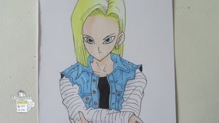 How to draw Android 18 from Dragon Ball 人造人間１８号 [upl. by Ativahs]