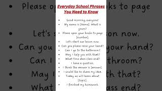 Everyday School Phrases You Need to Know Effective Communication Daily School Sentences [upl. by Milas]