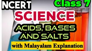 Ncert class 7 science chapter 5 Acids Bases and Salts in malayalam [upl. by Soll]