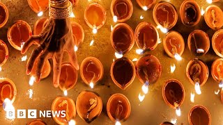 Hindu festival of Diwali celebrated by millions around globe  BBC News [upl. by Aleit]