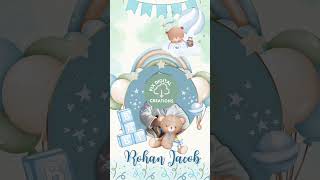 Digital Invitation Video for Baptism Invitation Video  Christening Invitation Video [upl. by Grier]