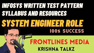 Infosys System Engineer Role Written Test Pattern  Syllabus  Resources   Frontlinesmedia [upl. by Yanad]