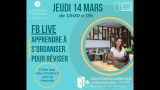 Apprendre à sorganiser pour réussir son concours dans la fonction publique replay Facebook Live [upl. by Chapen]