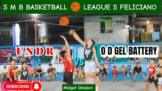 O D GEL BATTERY vs U N D R  Midget Division  SMB BASKETBALL 🏀 LEAGUE S FELICIANO [upl. by Walt]