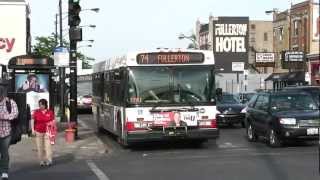 Bus Buching on CTA Route 74 at Fullerton amp Pulaski 140612 [upl. by Servetnick]