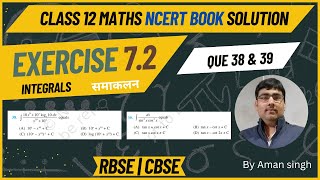 class 12 maths ex 72 que 3839 solution  integration solution integrals ncert12maths maths [upl. by Orest]