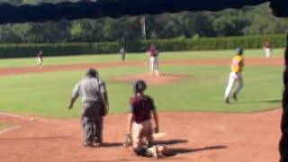 Video Napa Valley Baseball Club 19s pitcher Charlie Alacayaga hits a San Bruno batter and first [upl. by Stretch]