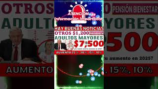 💥🔝☑️Aumento de la Pensión Bienestar para Adultos Mayores📈📝💵 [upl. by Consolata]