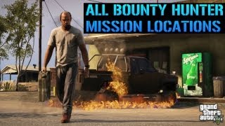 GTA 5  All Bounty Hunter Mission Locations In Detail [upl. by Tenaej]