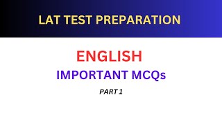 LAT Test Preparation English Important MCQs Part 1  HEC Lat Test [upl. by Eelta]