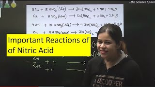 Important Reactions of Nitric Acid  Class 12  Monica Bedi [upl. by Ellata909]