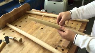 Shaping chair rails and drilling holes in Windsor chair legs [upl. by Mas]