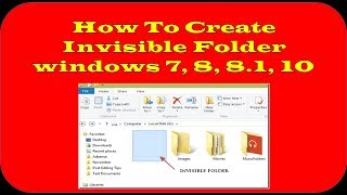 How To Create Invisible Folder windows 7 8 81 10  IT Explanation [upl. by Attenauqa]