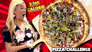 6000 CALORIE PIZZA CHALLENGE at Joe Peeps in North Hollywood CA RainaisCrazy [upl. by Onstad]