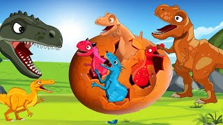 Dinosaurs vs Dinosaurs Egg Collection Jurassic World Mini Dino Egg Monster Animation TIRANOSAURIO [upl. by Wenonah]