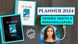 Planner 2024 para baixar e imprimir  com versões grátis completa e personalizável no canva [upl. by Lawton]