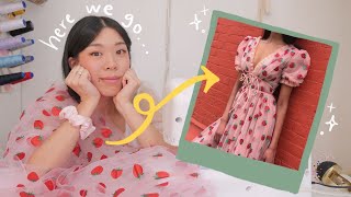 I DIY the strawberry dress Lirika Matoshi  WITHWENDY [upl. by Krawczyk]