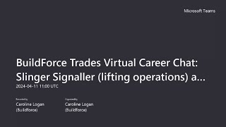 Seminar 92 BuildForce Trades Virtual Career Chat Slinger Signaller and Electrician [upl. by Aivat729]