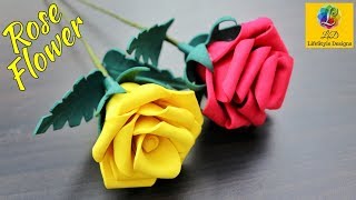 How To Make Foam Sheet Rose flowers  Realistic Rose Using Foam Sheet  DIY Foam Sheet Flower Craft [upl. by Elodea]