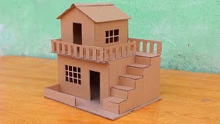 How To Make Cardboard House DIY Miniature Cardboard House  Making With Cardboard [upl. by Amer518]