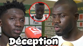 Réactions de Koulibaly Lamine Camara Pape Gueye après le match nul face au Burkina quotDéceptionquot [upl. by Llehcim]