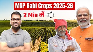 MSP Rabi crop 202526 Marketing Season in 2 mins  Agriculture RS Rajput [upl. by Papke624]