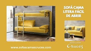 Sofá cama litera fácil de abrir y ocupa muy poco espacio [upl. by Ahsimin]