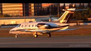 HD BIRD STRIKE Hawker 400A N710RA Takeoff from San Jose International Airport [upl. by Htabazile]