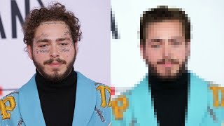 Post Malone Photoshop Makeover  Removing Tattoos amp Long Hair [upl. by Hussein]