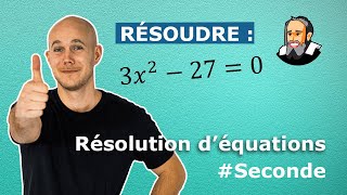 Résoudre une ÉQUATION simple du 2nd DEGRÉ  Seconde [upl. by Sirrap]