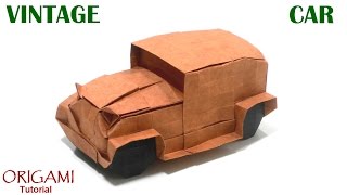 Origami Vintage Car tutorial Akira Kawamura 折り紙 ヴィンテージカー [upl. by Ahsena]