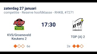 KVSGroeneveld keukens 2 – KV TOPA 2  27012024  1730 uur [upl. by Neerol]